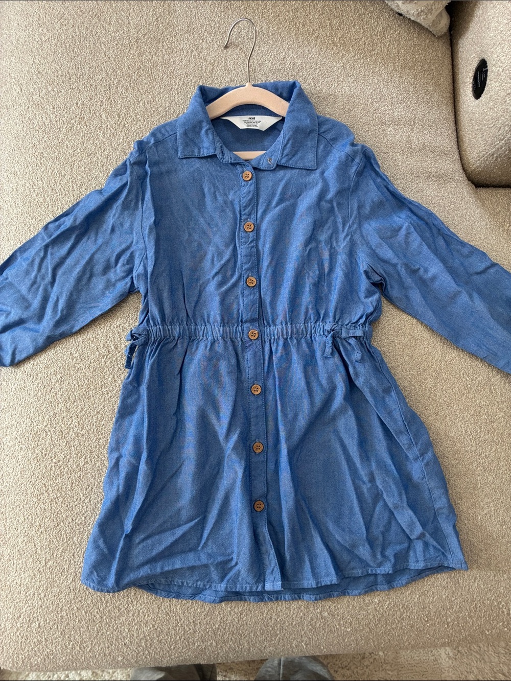 H&M Blue Denim-Look Button Front Shirt